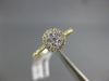 ESTATE .34CT DIAMOND 18KT YELLOW GOLD ROUND CLUSTER HALO SEMI ETERNITY FUN RING