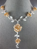 EXTRA LARGE 5.90CT DIAMOND 18K WHITE ROSE GOLD LARIAT MULTI ROSE TENNIS NECKLACE