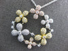 LARGE 1.81CT DIAMOND 14KT TRI COLOR GOLD MULTI FLOWER CIRCULAR LOVE NECKLACE