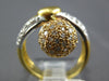 .62CT DIAMOND 18K TRI COLOR GOLD 3D DOUBLE ROW HEART DOME FLEXIBLE FLOATING RING