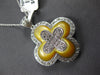 LARGE 6.47CT DIAMOND & AAA MOTHER OF PEARL 18KT WHITE GOLD 4 LEAF CLOVER PENDANT