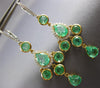 LARGE 7.16CT DIAMOND & AAA EMERALD 18K TRI COLOR GOLD LEVERBACK HANGING EARRINGS