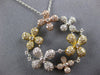 LARGE 1.81CT DIAMOND 14KT TRI COLOR GOLD MULTI FLOWER CIRCULAR LOVE NECKLACE