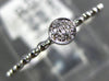 ESTATE SMALL .04CT DIAMOND 18KT WHITE GOLD CLASSIC CLUSTER ROUND BEADED FUN RING