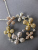 LARGE 1.81CT DIAMOND 14KT TRI COLOR GOLD MULTI FLOWER CIRCULAR LOVE NECKLACE