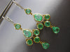 LARGE 7.16CT DIAMOND & AAA EMERALD 18K TRI COLOR GOLD LEVERBACK HANGING EARRINGS