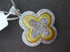 LARGE 6.47CT DIAMOND & AAA MOTHER OF PEARL 18KT WHITE GOLD 4 LEAF CLOVER PENDANT