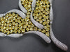 EXTRA LARGE 55.42CT WHITE & CANARY DIAMOND 18KT 2 TONE GOLD LEAF TENNIS NECKLACE