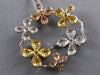 LARGE 1.81CT DIAMOND 14KT TRI COLOR GOLD MULTI FLOWER CIRCULAR LOVE NECKLACE