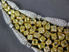 EXTRA LARGE 55.42CT WHITE & CANARY DIAMOND 18KT 2 TONE GOLD LEAF TENNIS NECKLACE