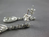 ESTATE .3CT DIAMOND 14KT WHITE GOLD 3D PAVE TEAR DROP FLOWER HANGING EARRINGS