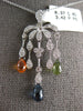 LARGE 3.8CT DIAMOND & AAA MULTI COLOR SAPPHIRE 18K WHITE GOLD CHANDELIER PENDANT