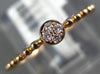 ESTATE SMALL .04CT DIAMOND 18KT ROSE GOLD CLASSIC CLUSTER ROUND BEADED FUN RING