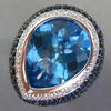 26.03CT DIAMOND & AAA BLUE TOPAZ & SAPPHIRE 18KT WHITE GOLD PEAR SHAPE FUN RING