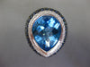 26.03CT DIAMOND & AAA BLUE TOPAZ & SAPPHIRE 18KT WHITE GOLD PEAR SHAPE FUN RING