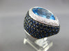 26.03CT DIAMOND & AAA BLUE TOPAZ & SAPPHIRE 18KT WHITE GOLD PEAR SHAPE FUN RING