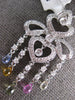 LARGE 2.86CT DIAMOND & AAA MULTI COLOR SAPPHIRE 18KT WHITE GOLD FLOATING PENDANT