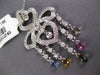 LARGE 2.86CT DIAMOND & AAA MULTI COLOR SAPPHIRE 18KT WHITE GOLD FLOATING PENDANT