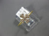 ESTATE .10CT DIAMOND 18KT YELLOW GOLD 3D CLASSIC PAVE CROSS FLOWER FUN RING