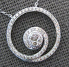 ESTATE .45CT DIAMOND 14KT WHITE GOLD 3D CLASSIC CIRCULAR SWIRL FUN NECKLACE