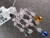 3.24CT DIAMOND & AAA MULTI COLOR SAPPHIRE 18K WHITE GOLD FLOWER FLOATING PENDANT