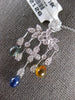 3.24CT DIAMOND & AAA MULTI COLOR SAPPHIRE 18K WHITE GOLD FLOWER FLOATING PENDANT