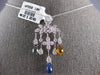 3.24CT DIAMOND & AAA MULTI COLOR SAPPHIRE 18K WHITE GOLD FLOWER FLOATING PENDANT