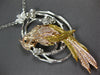 EXTRA LARGE 1.50CT MULTI COLOR DIAMOND 18K WHITE & ROSE GOLD 3D PARROT NECKLACE