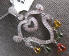 LARGE 3.48CT DIAMOND & AAA MULTI COLOR SAPPHIRE 18KT WHITE GOLD FLOATING PENDANT