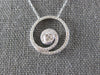 ESTATE .45CT DIAMOND 14KT WHITE GOLD 3D CLASSIC CIRCULAR SWIRL FUN NECKLACE