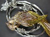 EXTRA LARGE 1.50CT MULTI COLOR DIAMOND 18K WHITE & ROSE GOLD 3D PARROT NECKLACE