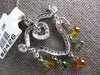 LARGE 3.48CT DIAMOND & AAA MULTI COLOR SAPPHIRE 18KT WHITE GOLD FLOATING PENDANT