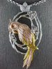 EXTRA LARGE 1.50CT MULTI COLOR DIAMOND 18K WHITE & ROSE GOLD 3D PARROT NECKLACE