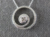 ESTATE .45CT DIAMOND 14KT WHITE GOLD 3D CLASSIC CIRCULAR SWIRL FUN NECKLACE