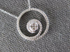 ESTATE .45CT DIAMOND 14KT WHITE GOLD 3D CLASSIC CIRCULAR SWIRL FUN NECKLACE