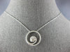 ESTATE .45CT DIAMOND 14KT WHITE GOLD 3D CLASSIC CIRCULAR SWIRL FUN NECKLACE