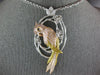 EXTRA LARGE 1.50CT MULTI COLOR DIAMOND 18K WHITE & ROSE GOLD 3D PARROT NECKLACE
