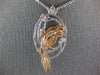 EXTRA LARGE 1.50CT MULTI COLOR DIAMOND 18K WHITE & ROSE GOLD 3D PARROT NECKLACE