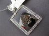 .92CT WHITE & CHOCOLATE FANCY DIAMOND 18K WHITE GOLD ACE OF SPADE LOCKET PENDANT