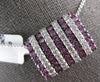 LARGE 1.89CT DIAMOND & AAA PINK SAPPHIRE 18K WHITE GOLD MULTI ROW SLIDER PENDANT