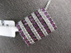 LARGE 1.89CT DIAMOND & AAA PINK SAPPHIRE 18K WHITE GOLD MULTI ROW SLIDER PENDANT