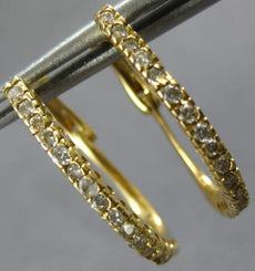 ESTATE .6CT DIAMOND 14K YELLOW GOLD CLASSIC 2MM OVAL LEVERBACK HANGING EARRINGS