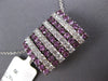 LARGE 1.89CT DIAMOND & AAA PINK SAPPHIRE 18K WHITE GOLD MULTI ROW SLIDER PENDANT
