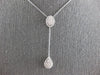 .77CT DIAMOND 14KT WHITE GOLD 3D OVAL TEAR DROP BY THE YARD LARIAT FUN NECKLACE