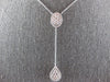 .77CT DIAMOND 14KT WHITE GOLD 3D OVAL TEAR DROP BY THE YARD LARIAT FUN NECKLACE