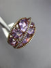 WIDE 4.60CT DIAMOND & AAA AMETHYST 14K ROSE GOLD OVAL & ROUND CRISS CROSS RING