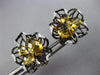 LARGE 3.80CT DIAMOND & CITRINE 14KT YELLOW & BLACK GOLD FLOWER CLIP ON EARRINGS