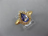 1.12CT DIAMOND & AAA TANZANITE 14KT YELLOW GOLD PEAR SHAPE HALO ENGAGEMENT RING