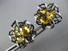 LARGE 3.80CT DIAMOND & CITRINE 14KT YELLOW & BLACK GOLD FLOWER CLIP ON EARRINGS