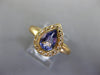 1.12CT DIAMOND & AAA TANZANITE 14KT YELLOW GOLD PEAR SHAPE HALO ENGAGEMENT RING